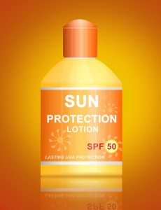 SPF 50 sun protection lotion.
